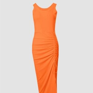 Chic Me Vibrant Orange Asymmetrical Dress